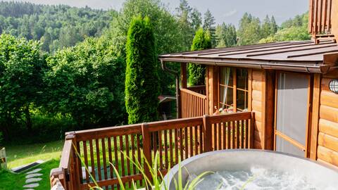 Mountain cabin 3 ROCKS w/jacuzzi hot tub & sauna