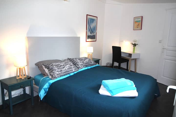 Chambre avec sa salle de bains attenante (douche et wc)