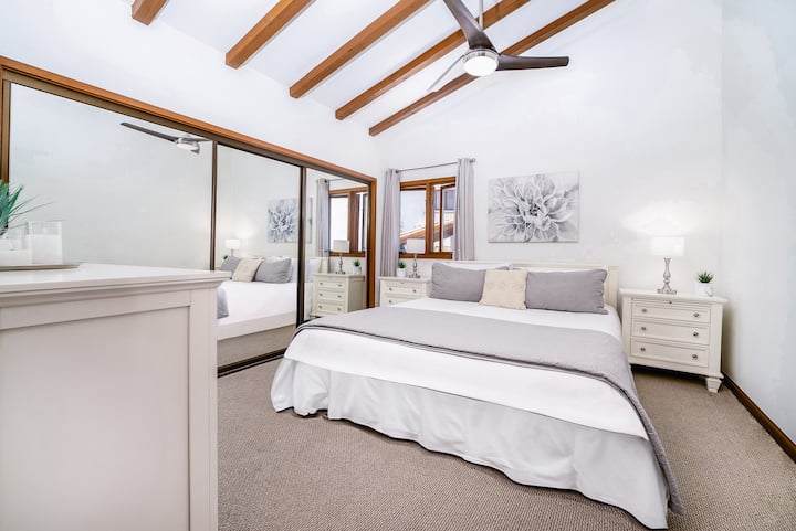 You will love this space, as we are absolute perfectionists, and so is our dedicated housekeeper.  We continually stock new sheets, linens, a comforter and duvet cover, and our sheets are 680-thread count.  Sleep tight!