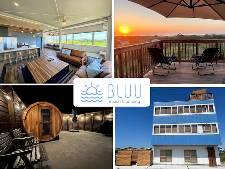 Sky deck with a sea view, relaxing cafe living room, BBQ with everything provided, barrel sauna…