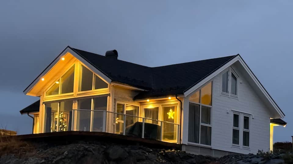 A modern sea cabin on the Norwegian coast, Atløy, Vestland, Norway, photo 1 of 10