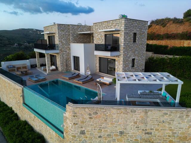 Heated Pool, Sea View, Paleokastro Luxury Villa gallery image 2