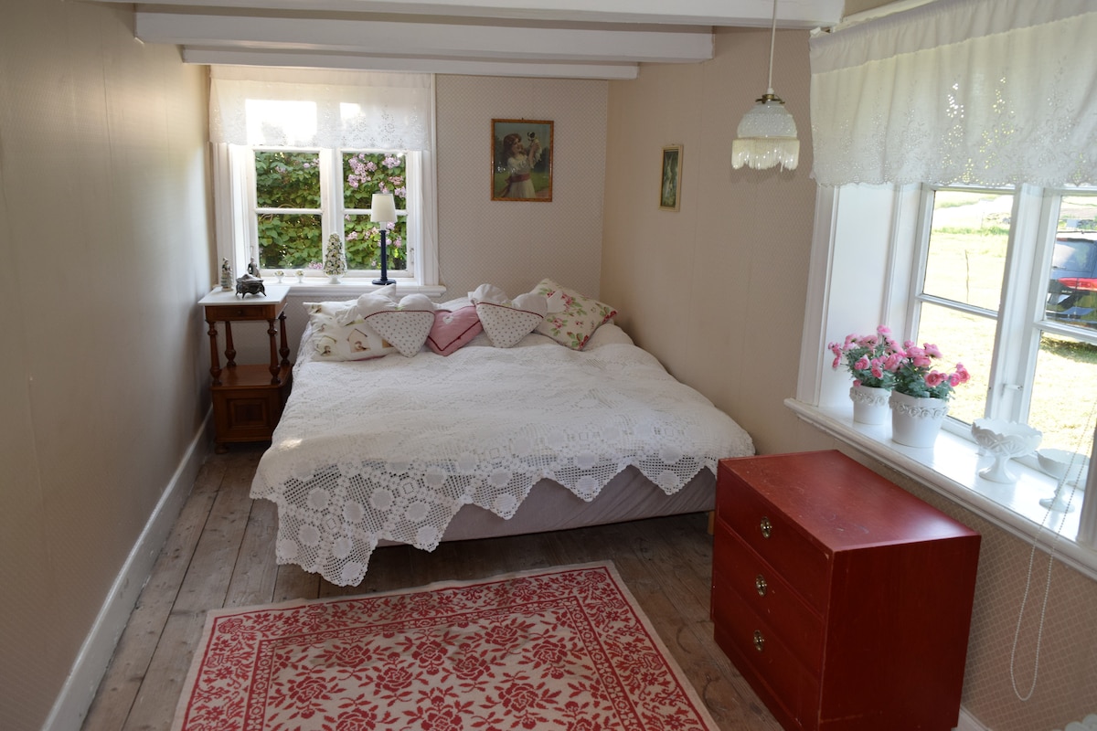 Chumba hicho kina kitanda chenye upana wa mita 140. Pitia hadi chumba cha kulala cha 3 kupitia chumba hiki.