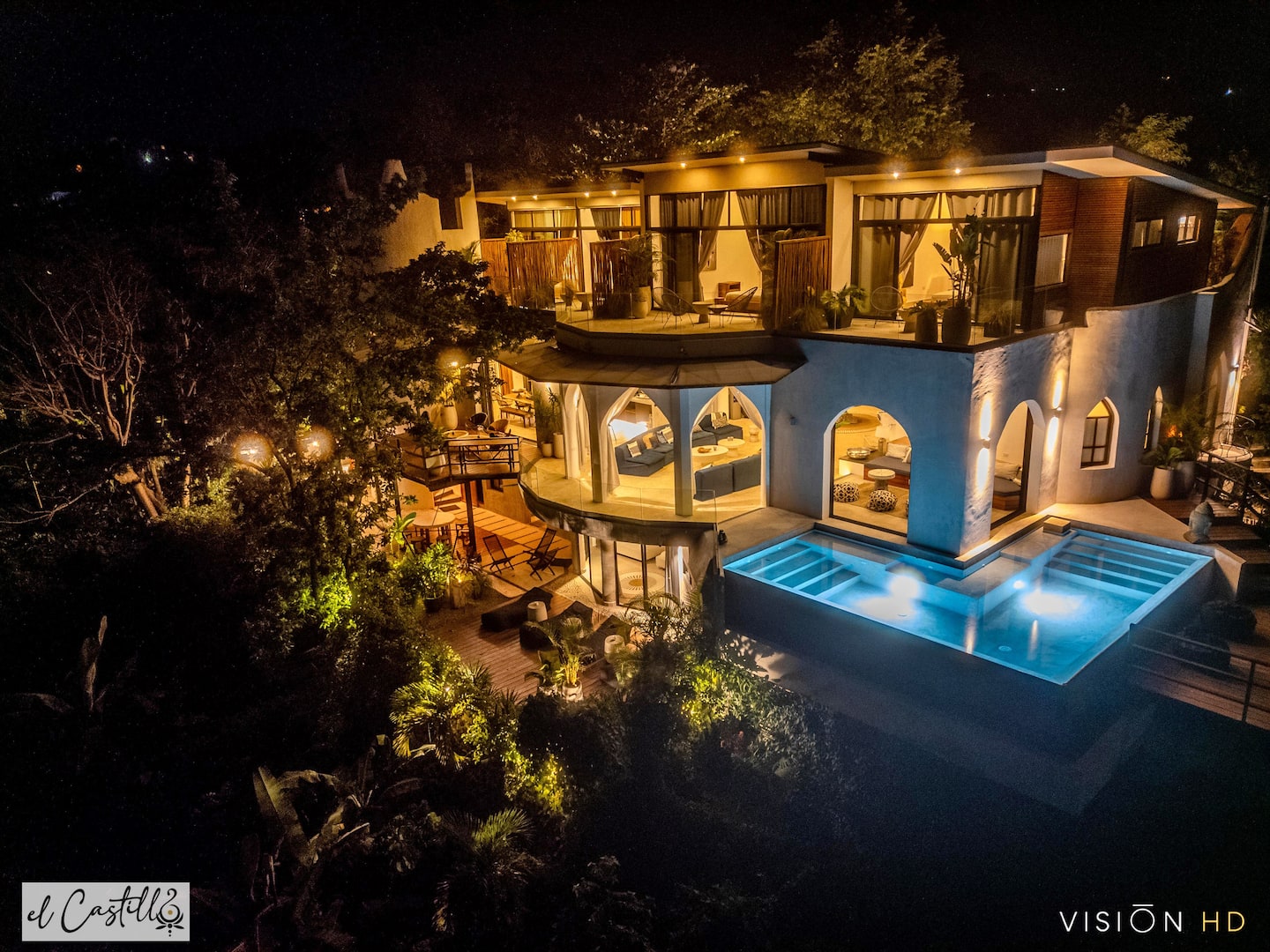 El Castillo pool and outdoor space Pool and outdoor retreat space at El Castillo