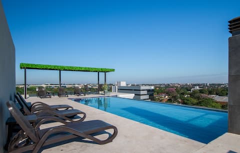 Fully Equipped Apt, Pool & Workspace, City Views