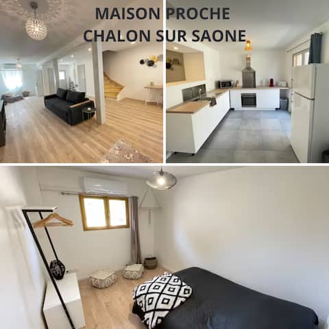 1. House 3 min from Chalon with free parking nearby