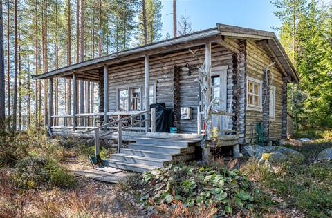 Wilderness log cabin by the lake