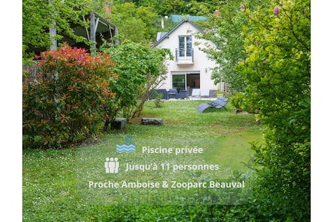 Nature house pool 11p chateaux/Amboise