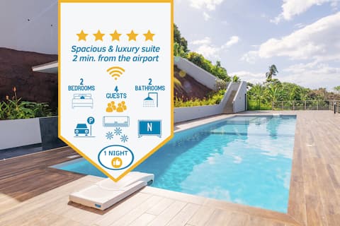 Tahiti Airport Luxury Stay - 2 BR, 2 Showers, View