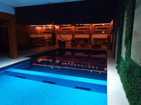 large vacation home pool and private garage