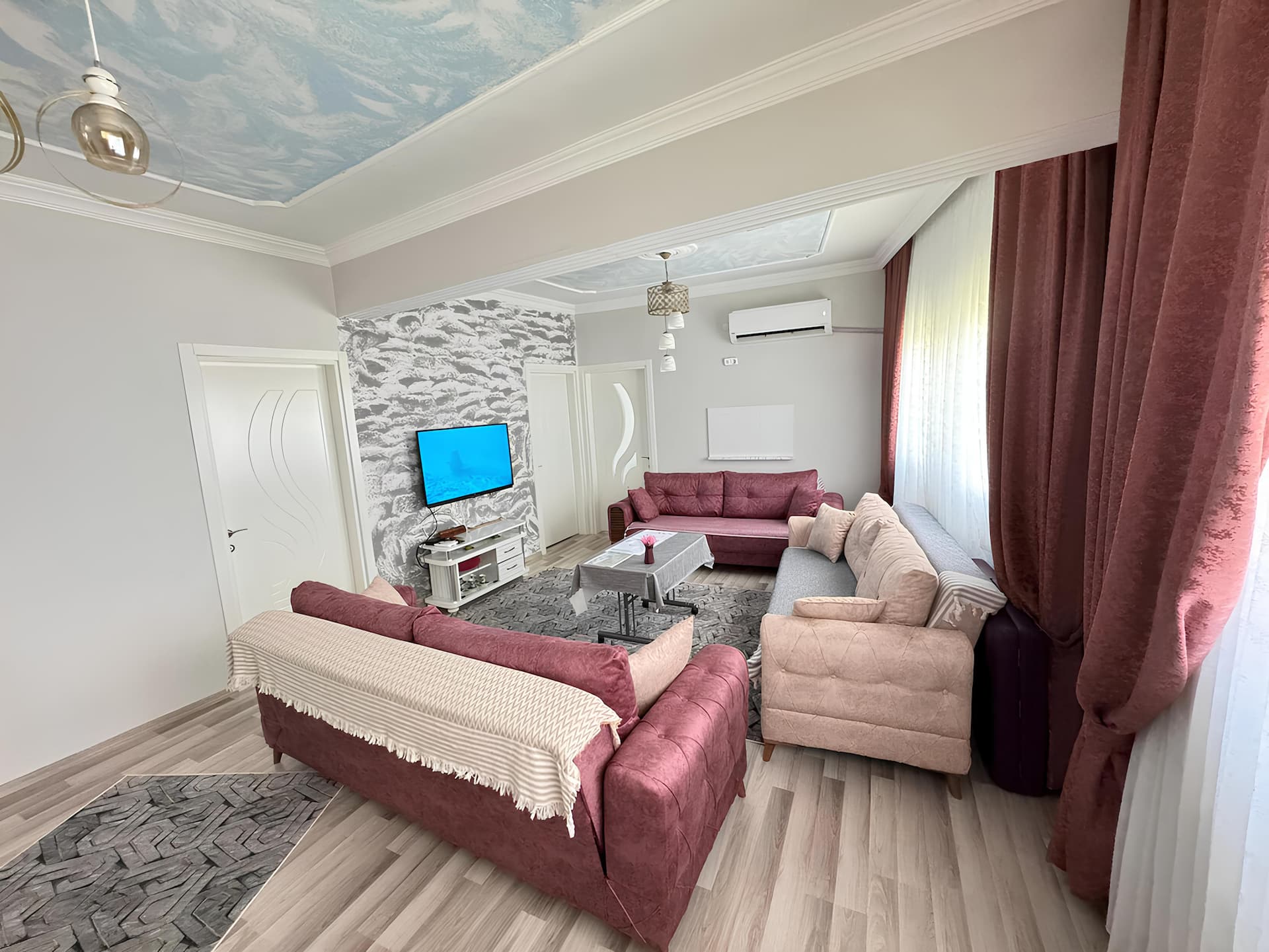 three air conditioners and central heating