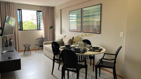 Top performing Airbnb: apt. 1/4 near the beach, in Jatiúca, leisure comp. in Maceió