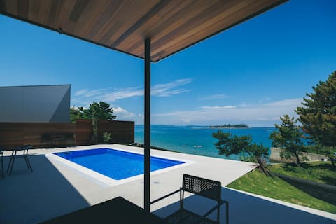 ubusuna air and sea ocean view single unit rental villa with private pool and BBQ terrace