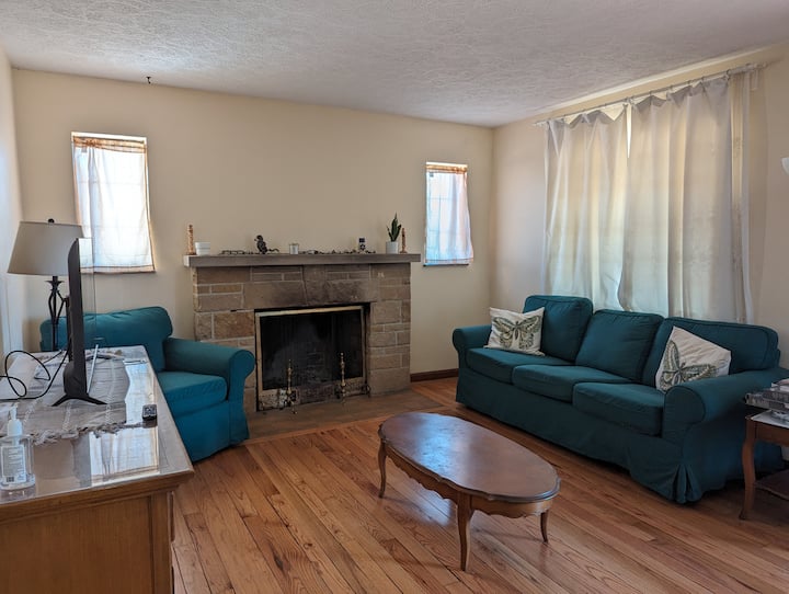 Living room with ROKU tv.