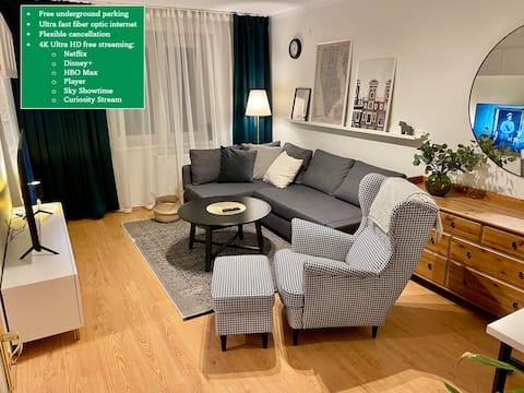 Top Airbnb: Kraków:Beautiful apartment with underground garage in Prądnik Biały