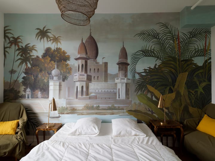 1 .ª planta - Dormitorio 1 PONDICHERY Suite  con vistas al mar  / 1 cama doble de 180 cm