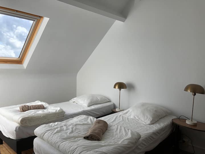 2 .ª planta - Dormitorio 6 vistas al jardín / 2 camas individuales de 80 cm