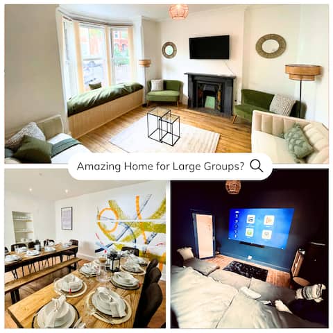 Sleeps 20 • Beach Retreat w/ Hot Tub & Cinema