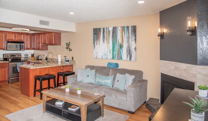 Beautifully remodeled, this home features an open concept with new lighting, flooring, plumbing fixtures, tile shower, a new marble fireplace facade (no burning allowed, but we have an electric insert you may use), and many other upgrades!