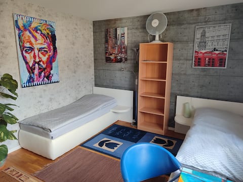 nice quiet private room with flat screen TV