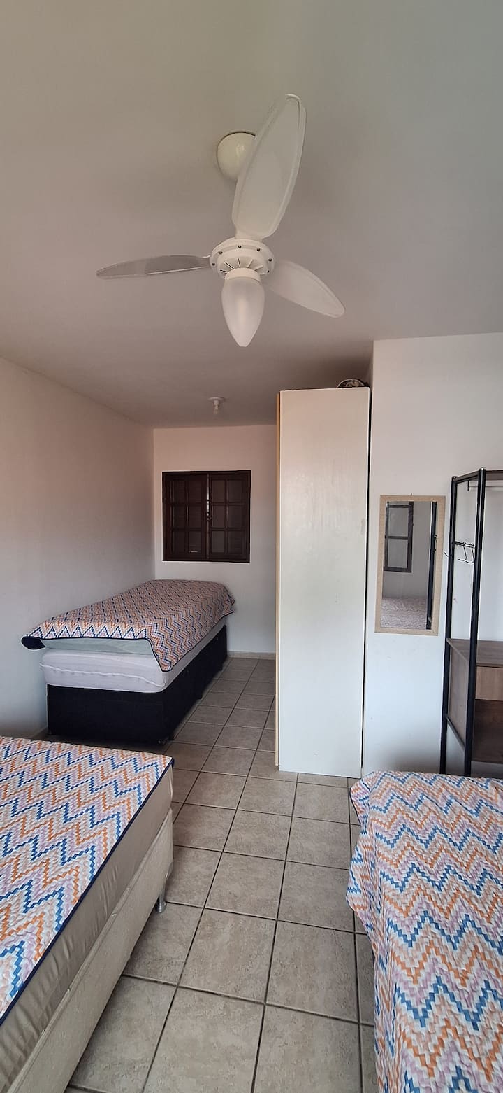 2 double beds, 1 single bed and 1 extra mattress - air conditioning 