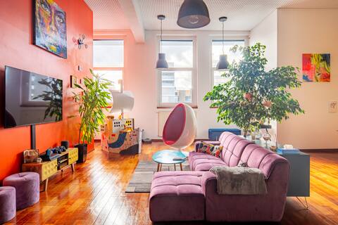 Industrial loft with spa