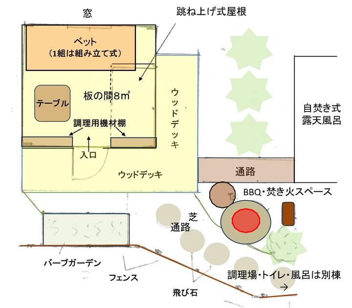 田舎で手軽にミニキャンプ/三角屋根のコテージ/Bbq＆里山体験可能 - 美作市