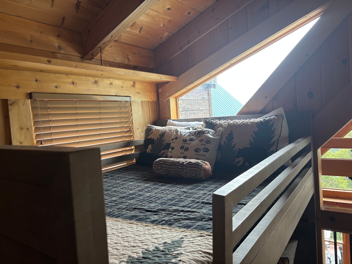 Living room with mountain views