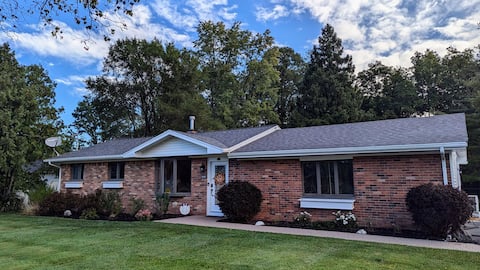 King bed, dog friendly, fenced yard, home office