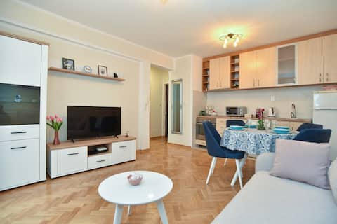 Successful Airbnb property: Spacious one bdr ap. near the beach! free wifi in Velji Vinogradi