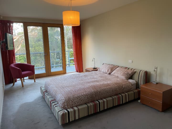 Cama cómoda con vista