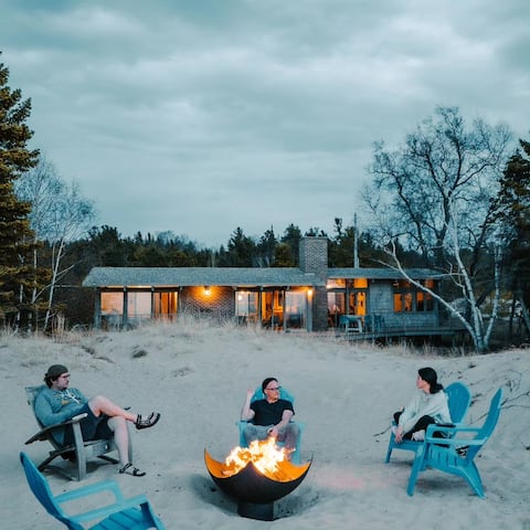 Midcentury home, private beach, large deck