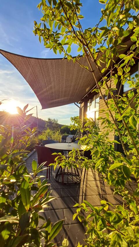 5*Odenwald-Lodge Infrarot-Sauna Wallbox - Purpur