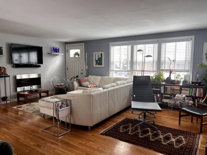 Dhomë ndenjeje me ambient leximi