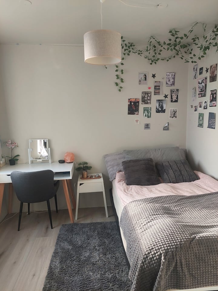 تحتوي هذه الغرفة على سرير بعرض 120 سم لشخصين للنوم فيه، وتحتوي على مكتب وكرسي وضوء مريح