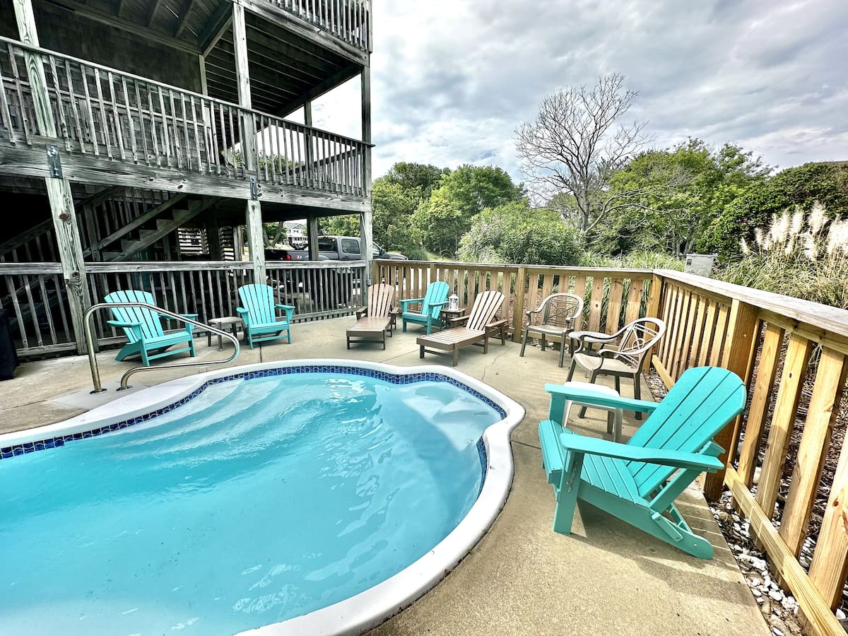 Private pool with plenty of seating