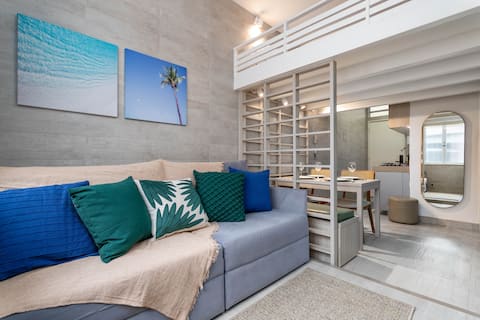 Successful Airbnb property: Studio w/ Air-Conditioning in front of Barra Beach in Barra Da Tijuca