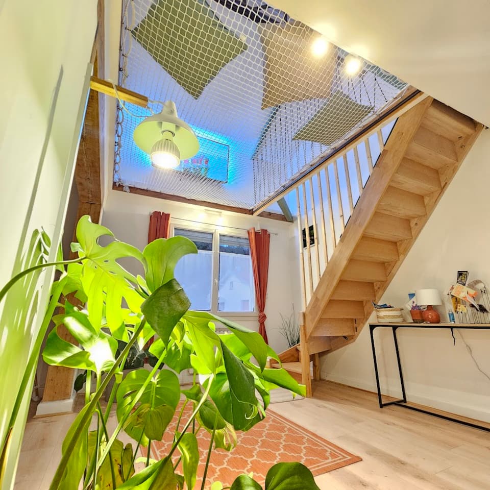 Ambiance cocooning avec éclairage bleu