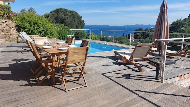 Vue Mer Piscine, Climatisation Plage 10 Mn à Pieds - Le Lavandou