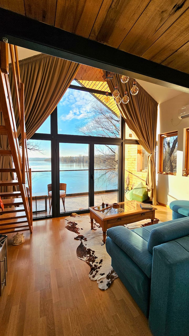 Living room with panoramic views