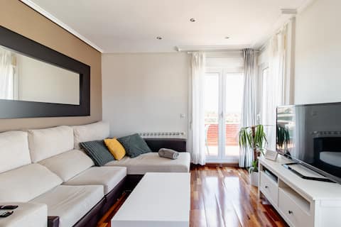 A penthouse with an ocean view