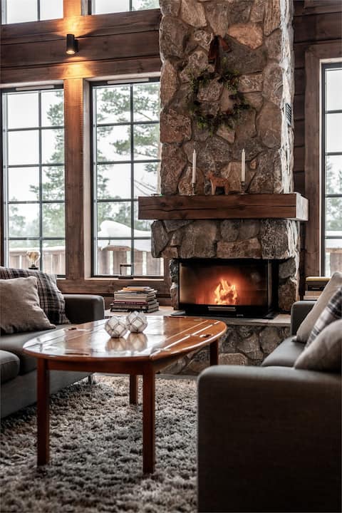Newly built spacious log house, 12 beds