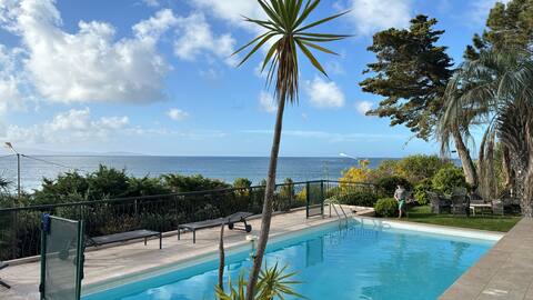 Air-conditioned villa,  pool, 50ft from the beach