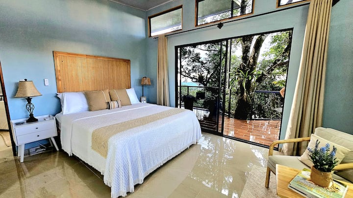 Enjoy a restful stay in this spacious room, perfect for couples. It features a comfortable king-sized bed, a private bathroom, and a generous closet. Wake up to the soothing sounds of nature and enjoy breakfast outdoors on the balcony.”