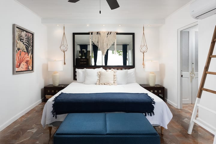 Spacious bedroom with comfortable queen-size bed
