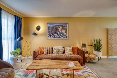 Popular Airbnb listing: Texas Time Warp off Congress - Cowboy Pool! in East Congress