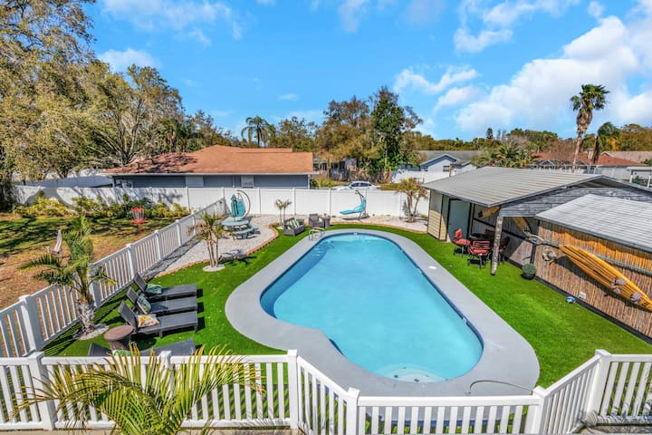 Huge 8BR Stay | Heated Pool, Game Room, Near Beach