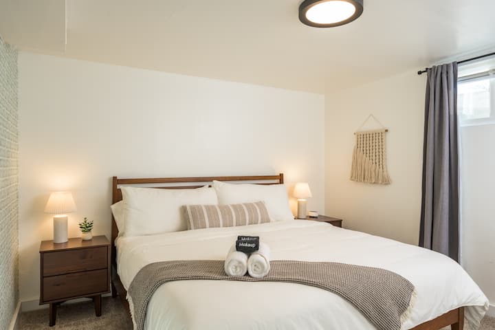 Bedroom 4 is a king bed on the lower level/basement floor with comfortable, plush linens and a memory foam mattress for a great night's rest!