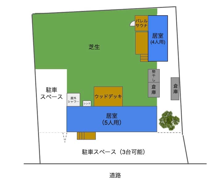 海3分/ サウナ・アウトドアバスタブ・Bbq・焚火・子供用プール貸出/ トレーラーハウス2棟と芝生庭 - いすみ市