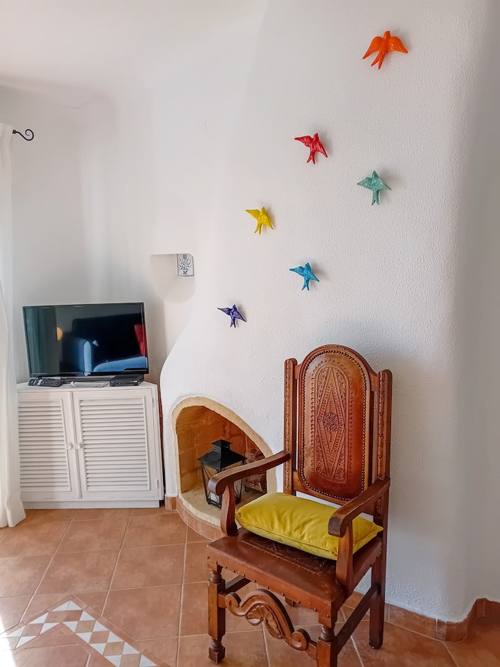 fireplace and smart TV in livingroom